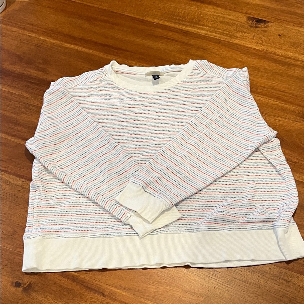 Universal Thread White and color Striped Sweatshirt XXL